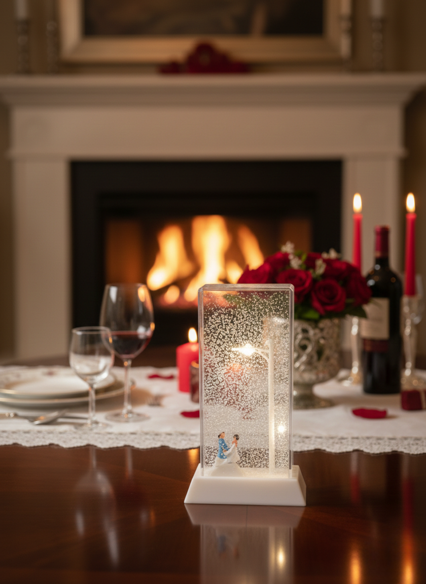 Sokak Lambalı Aşıklar Kar Küresi – Sevgili Figürlü Romantik Sevgililer Günü Hediyesi