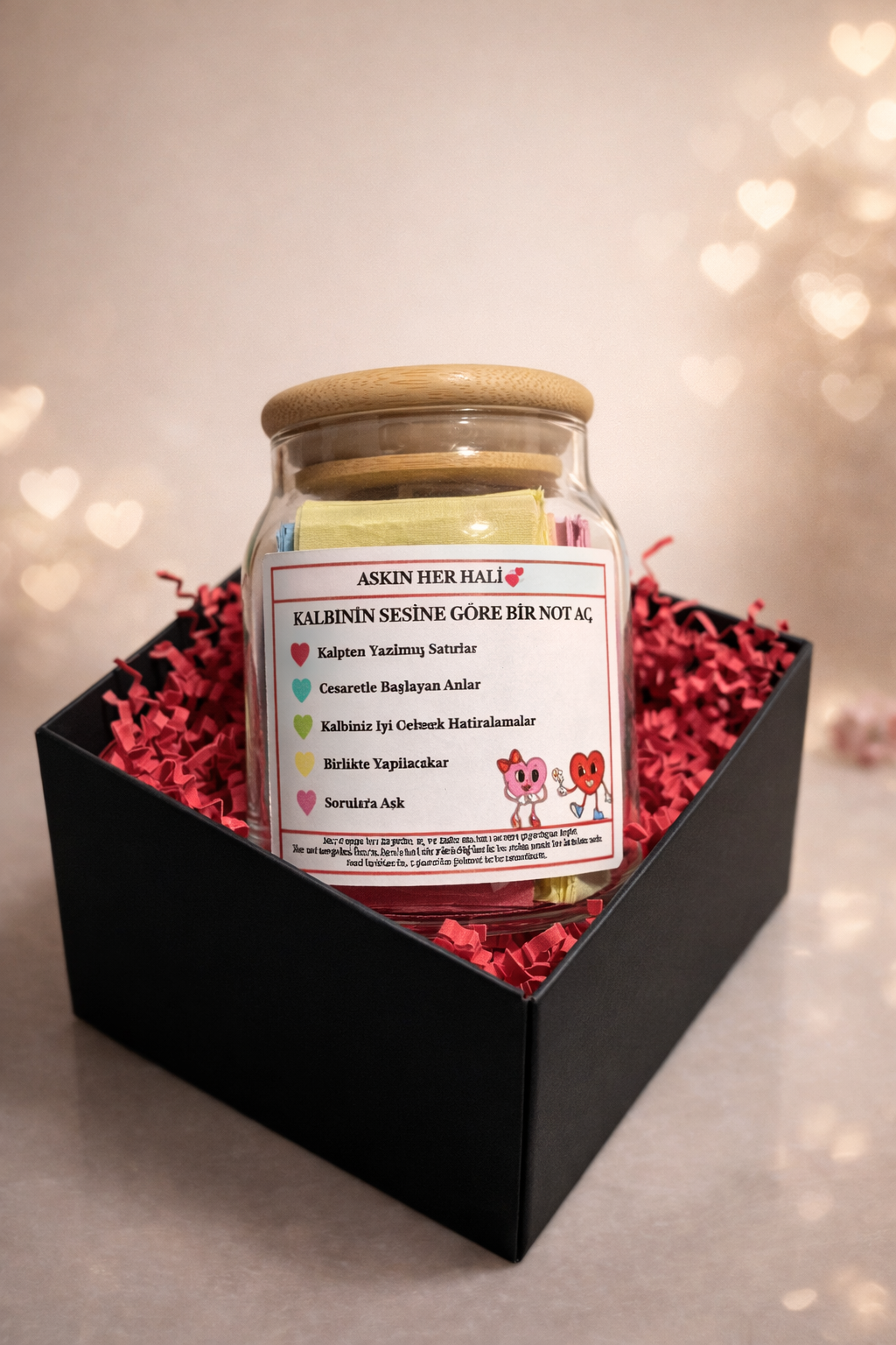 Aşkın Her Hali Kavanozu Sevgililer Günü İçin Özel Tasarım Romantik Notlar